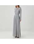 Gray elegant long-sleeved knit dress