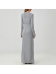 Gray elegant long-sleeved knit dress