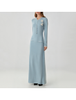Fashionable corsage long-sleeved knit dress