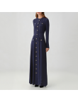 Stylish button-down long-sleeved knit dress