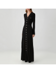 High-quality black long-sleeved knit dress