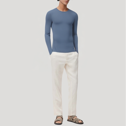 Comfortable blue slim-fit men's thermal top