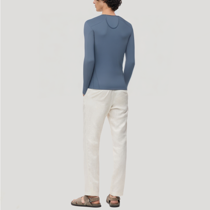 Comfortable blue slim-fit men's thermal top