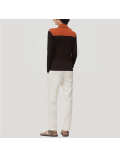 Color-blocked stand-up collar men's thermal top