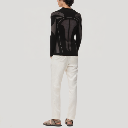 Stylish pattern seamless men's thermal top