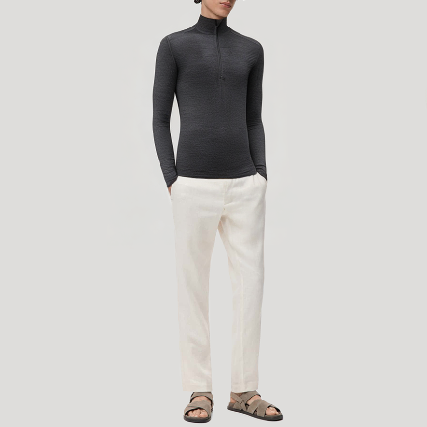 Men's stand-up collar quarter-zip thermal top