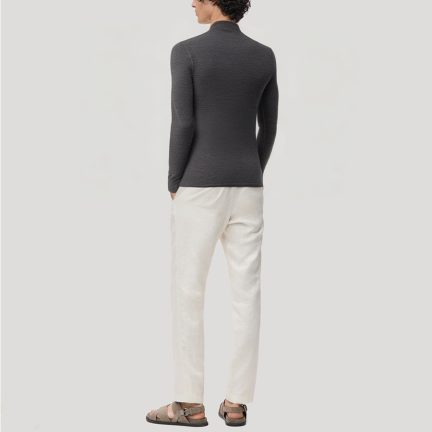 Men's stand-up collar quarter-zip thermal top