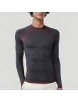 Elastic crew neck seamless men's thermal top