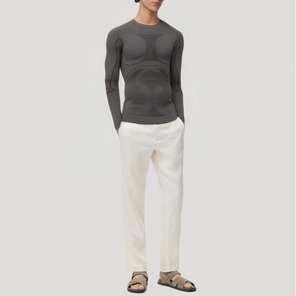 Crew neck slim fit comfortable men's thermal top