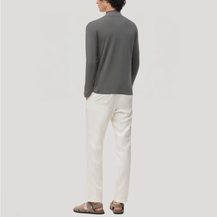 Autumn grey zipper men's thermal top