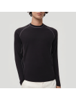 Black crew neck men's thermal long-sleeved top