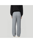 Grey casual men's fleece-lined trousers