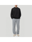 Grey casual men's fleece-lined trousers