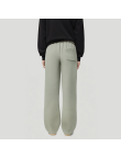 Green straight-leg men's fleece-lined trousers