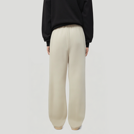 Elastic mid-rise men's fleece-lined trousers