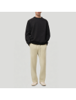 Elastic mid-rise men's fleece-lined trousers