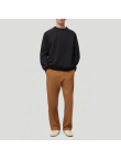 Casual elastic waist men's fleece-lined trousers