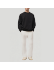 White drawstring men's fleece-lined trousers