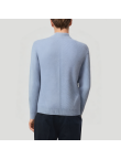 Blue twill knit men's turtleneck sweater