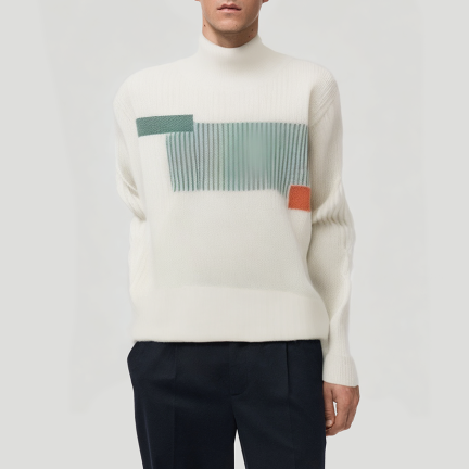 Stylish loose-fitting men's turtleneck sweater