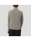 Grey ribbed knit turtleneck sweater for men