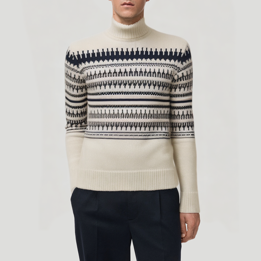 Casual knitted men's turtleneck sweater