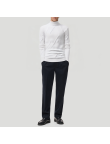 White thick knit men's turtleneck sweater