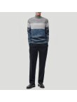 Color-blocked knit turtleneck sweater for men