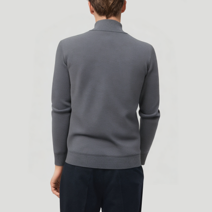 Patterned knitted men's turtleneck sweater