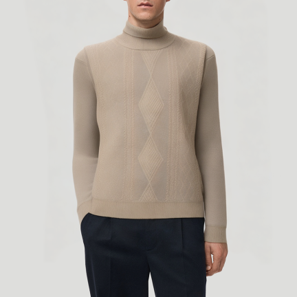 Lightweight knitted men's turtleneck sweater