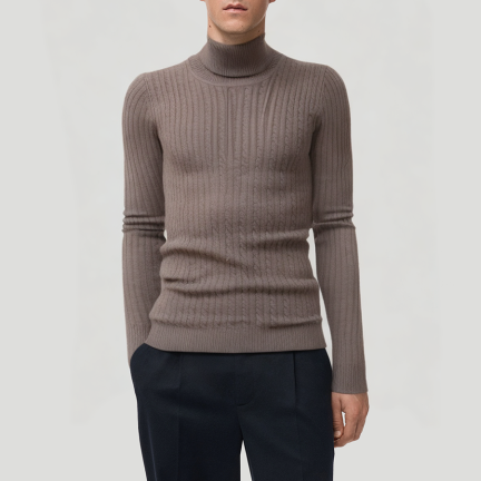 Warm and slim fit men's turtleneck sweater