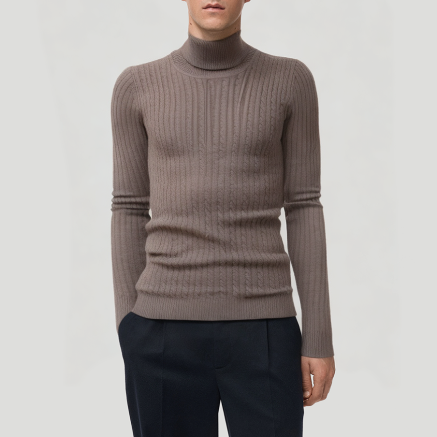 Warm and slim fit men's turtleneck sweater