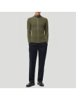 Slim fit zip-up cardigan turtleneck sweater