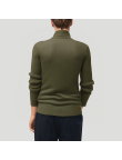 Green slim fit warm men's turtleneck sweater