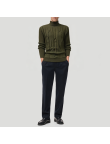 Green slim fit warm men's turtleneck sweater