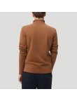 Brown slim-fit warm men's turtleneck sweater