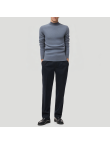 Simple blue knitted turtleneck sweater for men