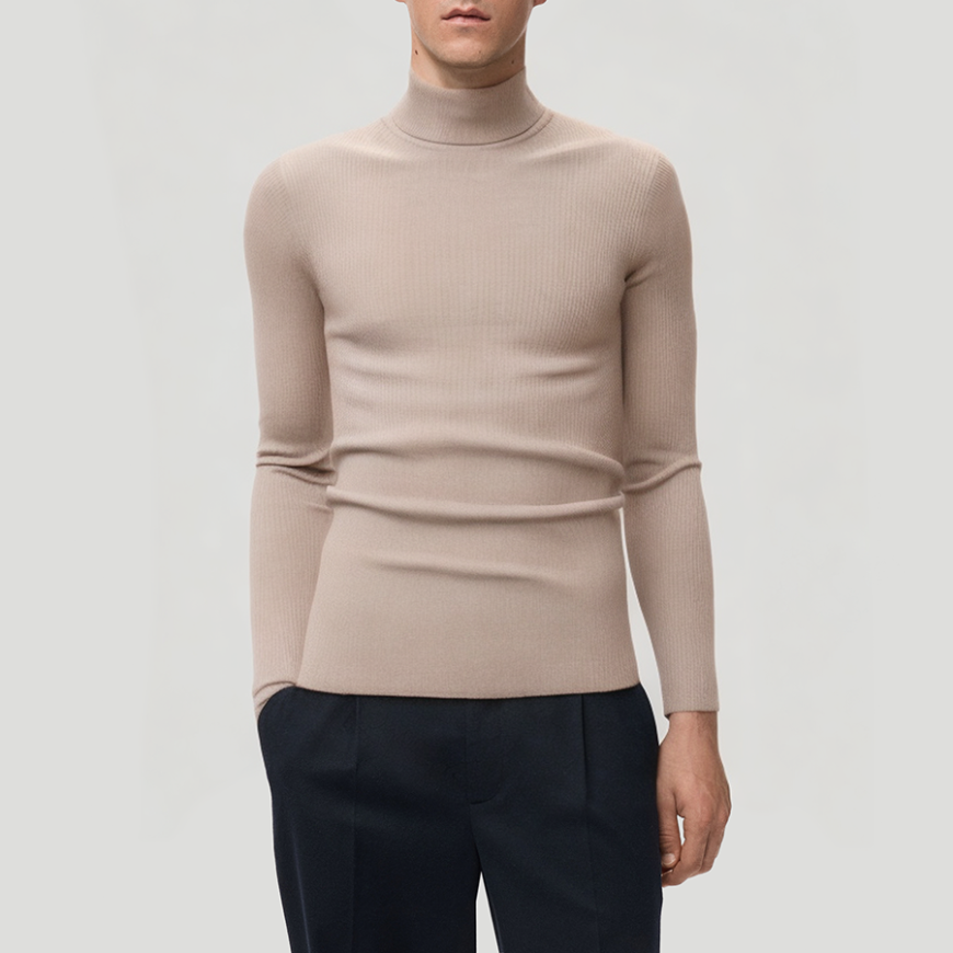 Simple and slim fit men's turtleneck sweater