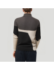Stylish color-blocked men's turtleneck sweater