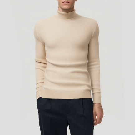 Cashmere slim fit men's turtleneck sweater