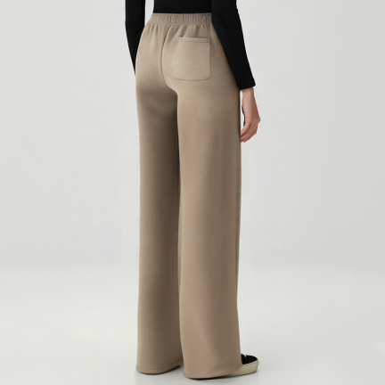 Blank washed women's fleece-lined trousers