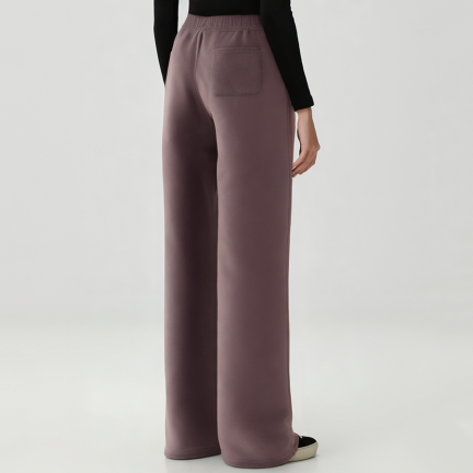 Autumn washed fleece-lined women's trousers