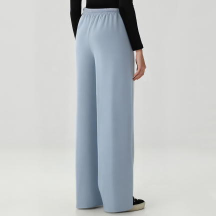 Chic high-waisted women's fleece-lined trousers