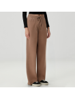 Brown soft fleece-lined women's trousers