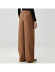 Brown soft fleece-lined women's trousers
