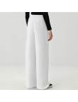 White soft fleece-lined women's trousers