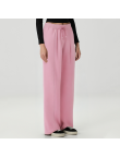 High-waisted wide-leg women's fleece-lined trousers