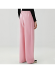High-waisted wide-leg women's fleece-lined trousers