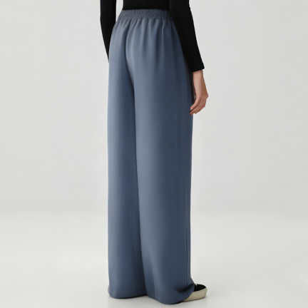 Blue stretch fleece-lined women's trousers