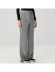 Grey casual women's fleece-lined trousers